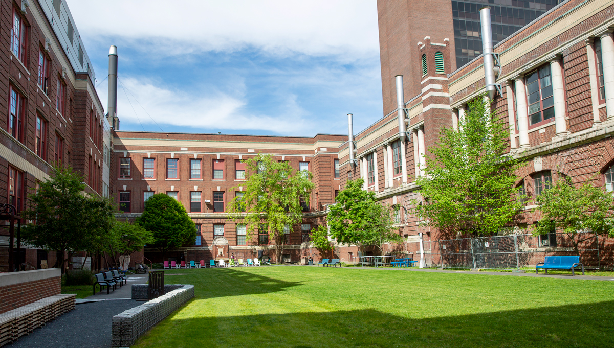 MassArt Courtyard. Photo by Afseneh Aynesazi Doyom MassArt Courtyard