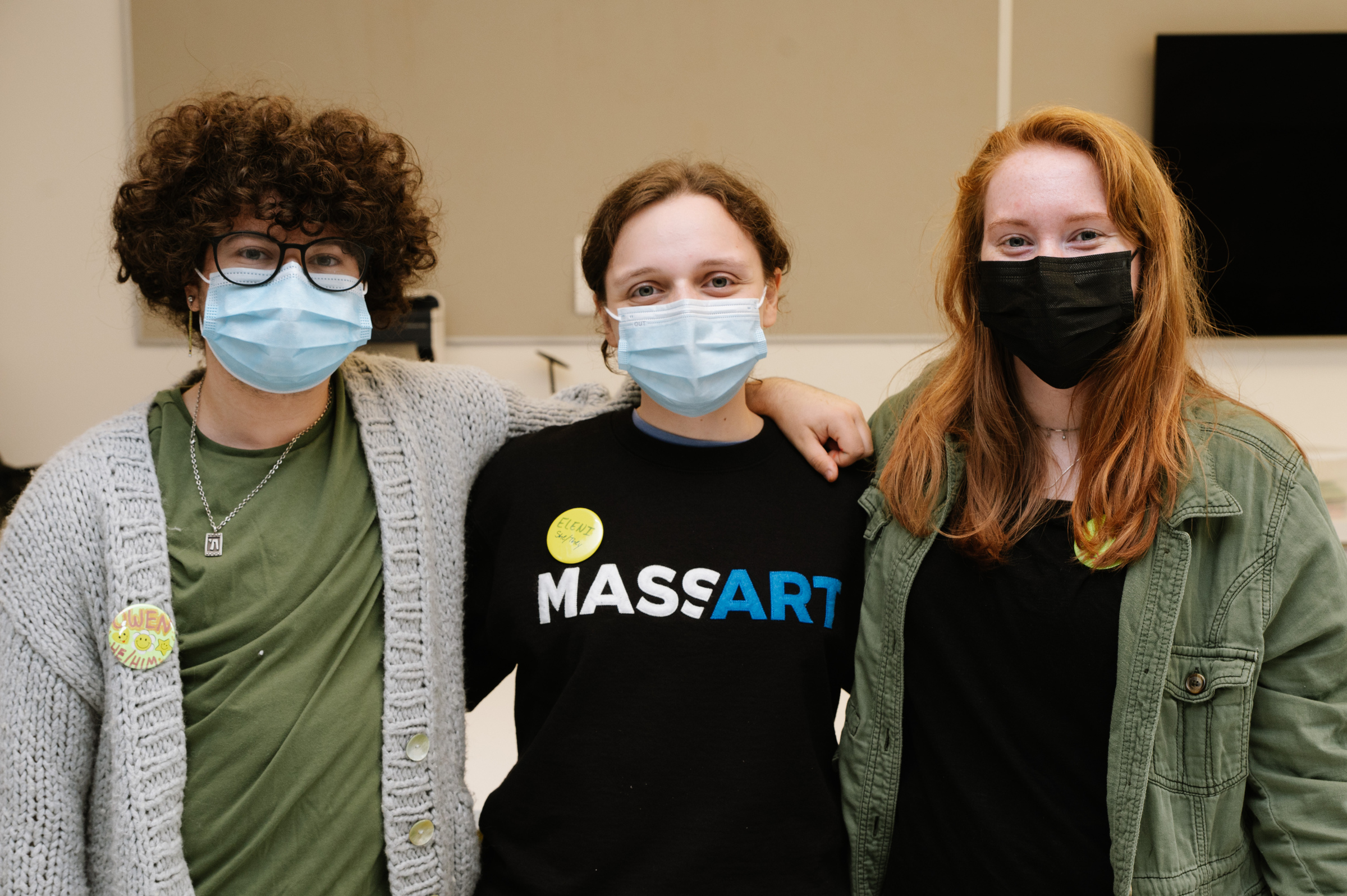 MassArt Students smiling in masks
