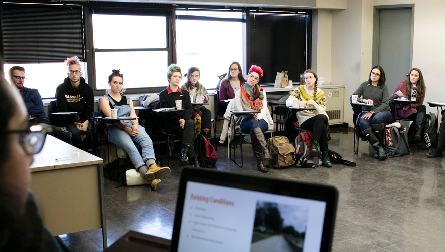 Students in a Liberal Arts course at MassArt