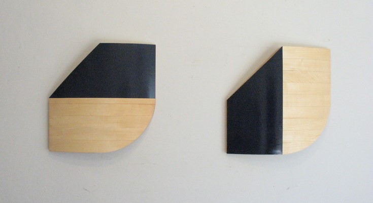 Two Sculptures made of basswood and black enamel