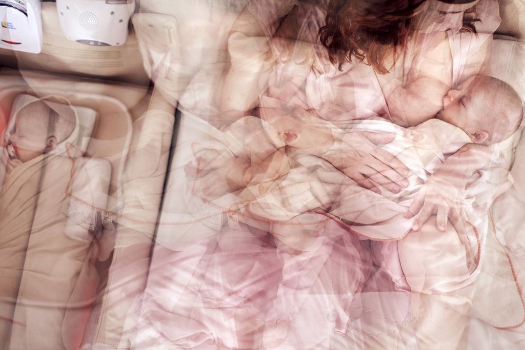 Tabitha Soren, "MOTHERLOAD," shot in 2006-07, conceived and printed in 2021. TABITHA SOREN A photograph from the show "Designing Motherhood:"Things That Make and Break Our Births" at the MassArt Art Museum