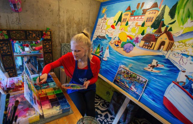 Liz Schaefer at her home studio courtesy of Newsday Liz Schaefer at her home studio courtesy of Newsday